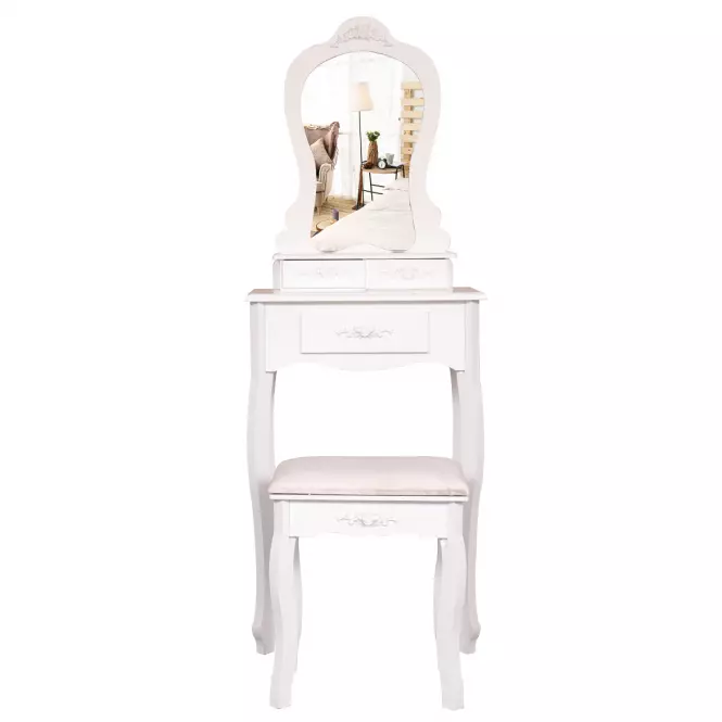 Toaletný stolík + Taburetka Sylvia 012 9512 biela