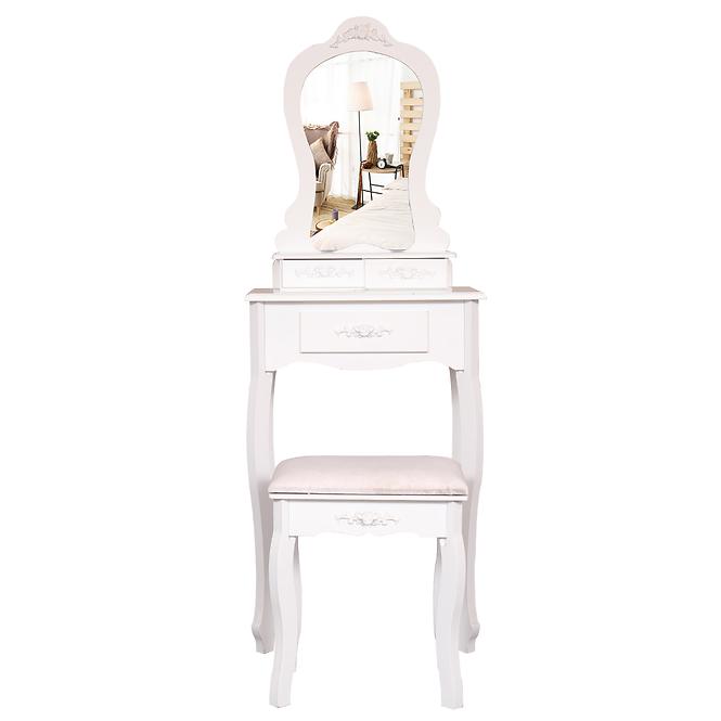 Toaletný stolík + Taburetka Sylvia 012 9512 biela,4