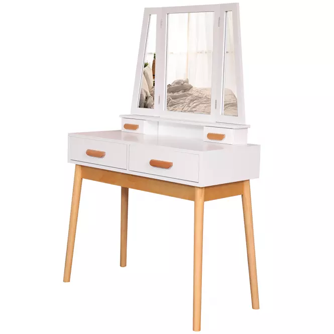 Toaletný stolík Sylvia 015 9514 biela/prirodzené