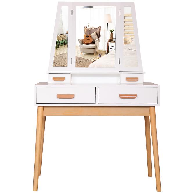 Toaletný stolík Sylvia 015 9514 biela/prirodzené,4