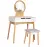 Toaletný stolík + Taburetka Sylvia 017 9515 biela/prírodný