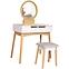 Toaletný stolík + Taburetka Sylvia 017 9515 biela/prírodný