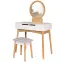 Toaletný stolík + Taburetka Sylvia 017 9515 biela/prírodný,4