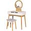 Toaletný stolík + Taburetka Sylvia 017 9515 biela/prírodný,4