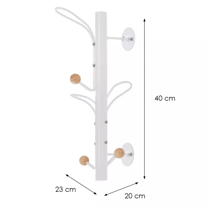 Nástenný vešiak Gc7469 Biela/Prirodzené