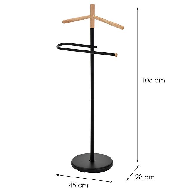 Vešiak na bundu Gc6679 čierna/prírodná