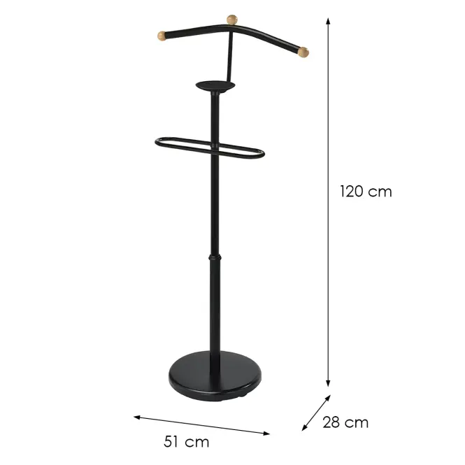 Stojan na oblečenie/nemý sluha GC7503 čierny/dub