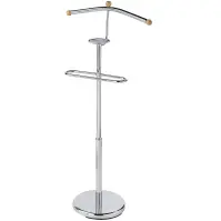 Stojan na oblečenie/nemý sluha GC7503 chróm/dub