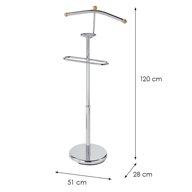 Vešiak na bundu Gc7503 chróm/prírodné