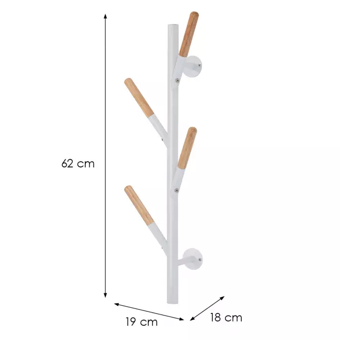 Nástenný vešiak  Gc5935 Biela/Prirodzené