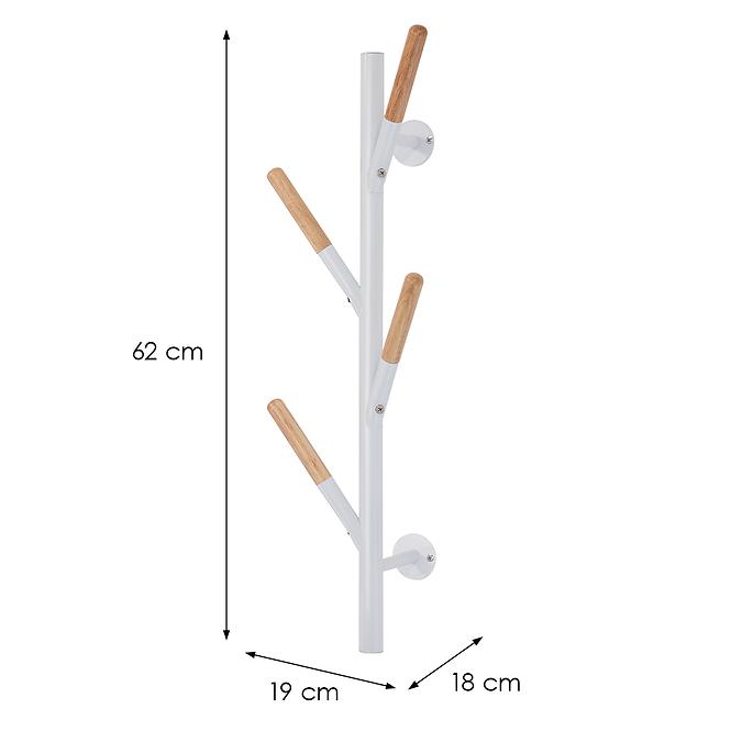 Nástenný vešiak  Gc5935 Biela/Prirodzené