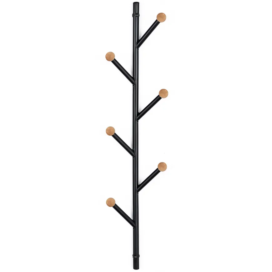 Nástenný vešiak  Gc7139-1 čierna/prírodná