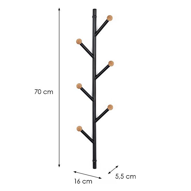 Nástenný vešiak  Gc7139-1 čierna/prírodná