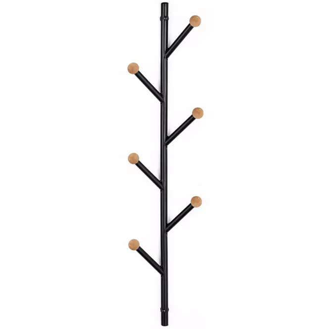 Nástenný vešiak  Gc7139-1 Čierna/Prirodzené