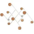 Nástenný vešiak  a háčikmi Gc5014 Biela/Prirodzené
