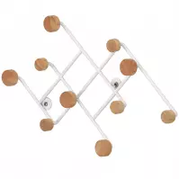 Nástenný vešiak  a háčikmi Gc5014 Biela/Prirodzené