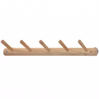Drevený vešiak s háčikmi Gc7316-5 prírodný