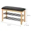 Regál na topánky so sedadlom GC0835 čierna/dub,2