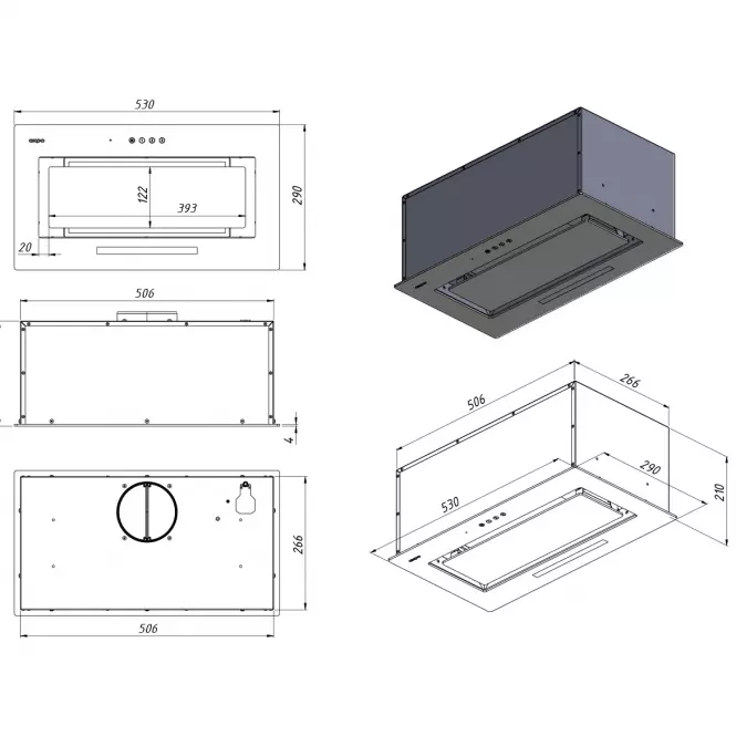 Digestor WK-11 Fabio 60 Čierna