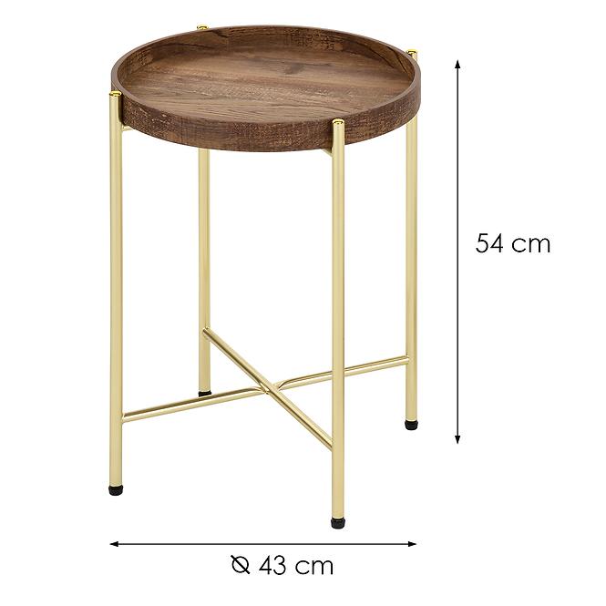 Konferenčný Stolík Gc6764 43x43x54 Mosadz/Starožitný,2