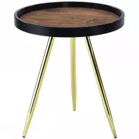 Konferenčný Stolík Gc7549 43x43x48 Mosadz/Čierna/Starož