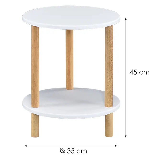 Konferenčný Stolík Gc7405 35x35x43 Biela/Prírodná,2