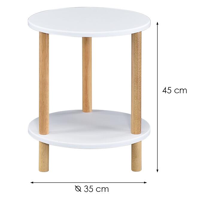 Konferenčný Stolík Gc7405 35x35x43 Biela/Prírodná,2