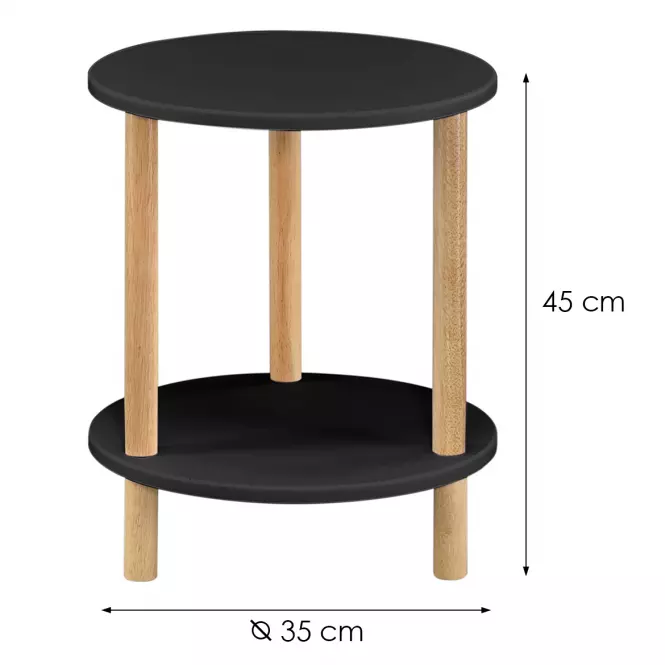Konferenčný Stolík Gc7405 35x35x43 Čierna/Prirodzené
