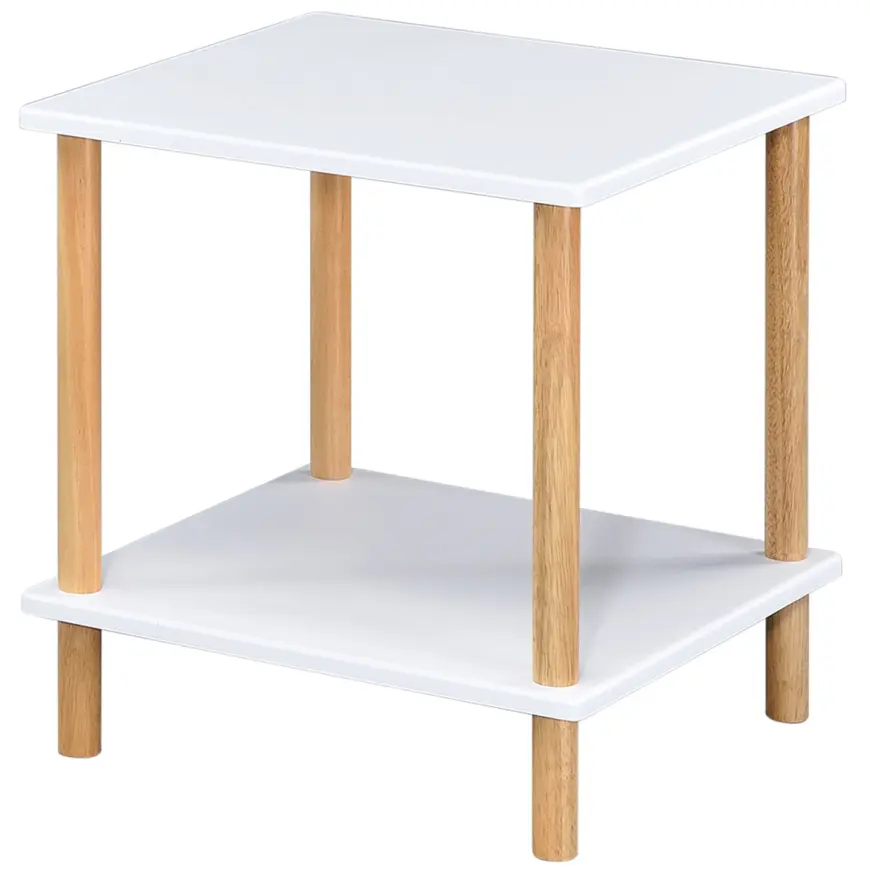 Konferenčný Stolík Gc7404 40x40x45 Biela/Prírodná