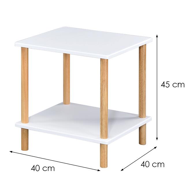 Konferenčný Stolík Gc7404 40x40x45 Biela/Prírodná,2