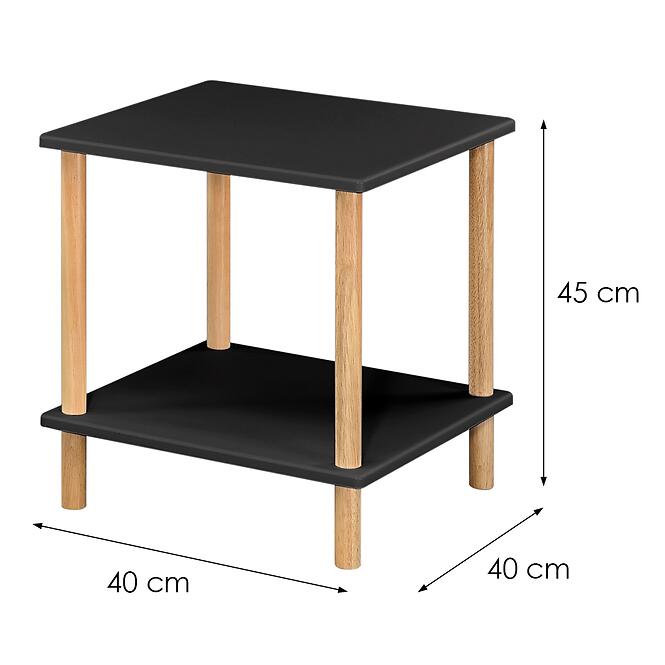 Konferenčný Stolík Gc7404 40x40x45 Čierna/Prírodná,2