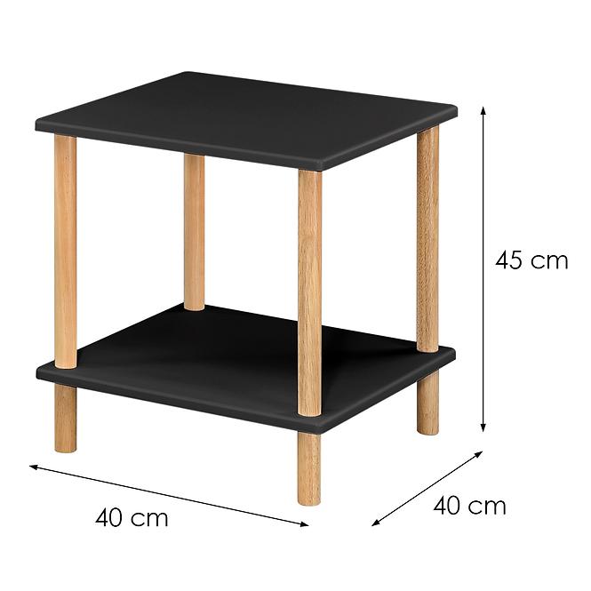 Konferenčný Stolík Gc7404 40x40x45 Čierna/Prirodzené