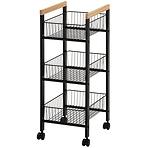 Úložný Vozík Gc6010 3 Úrovne Čierna/Prirodzené