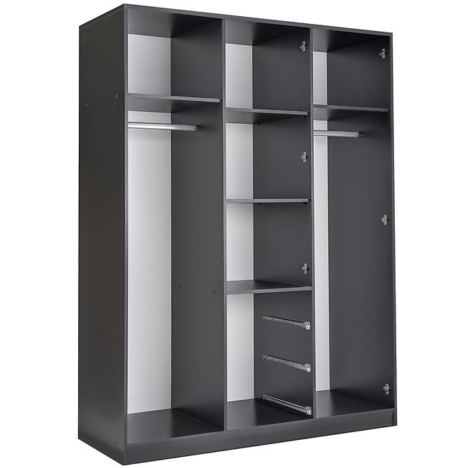 Skriňa Duarte D3 Kašmír / Čierna /Zrkadlo,3