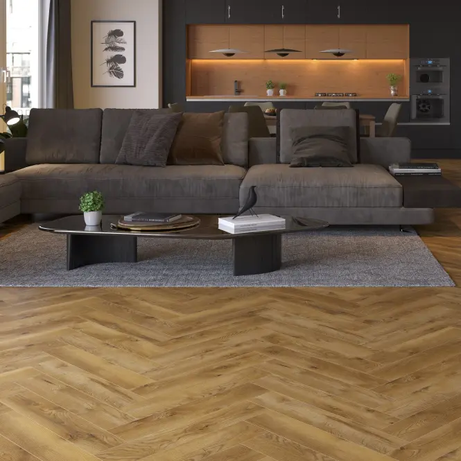 Laminátová podlaha vodeodolná Dub Honey 8mm AC5 Herringbone WR 63267,3