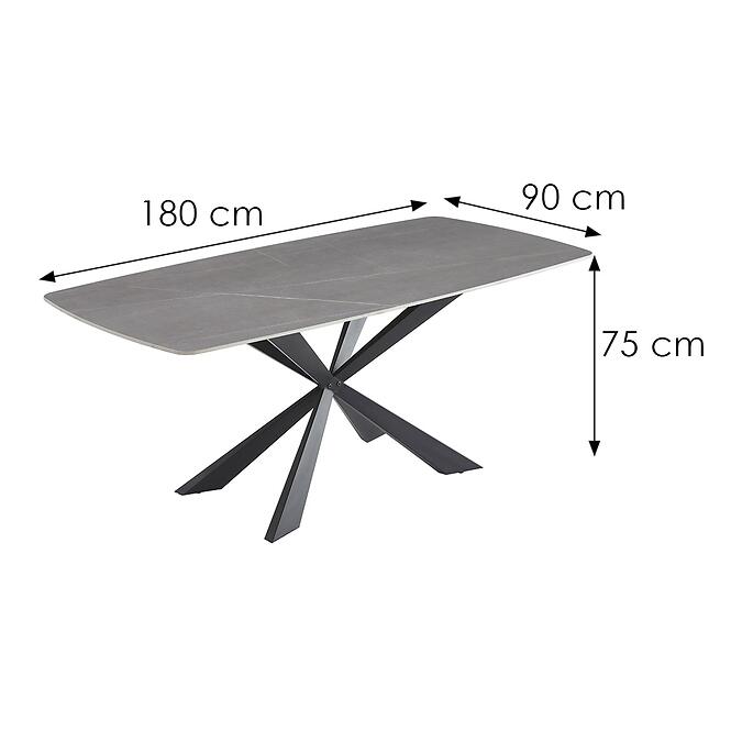 Stôl Camilius Cross 9954 keramický/čierny,2