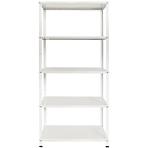 Skladový kovový regál biela 170x75x30 cm – 5 políc/40 kg