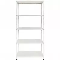 Skladový kovový regál biela 170x75x30 cm – 5 políc/40 kg