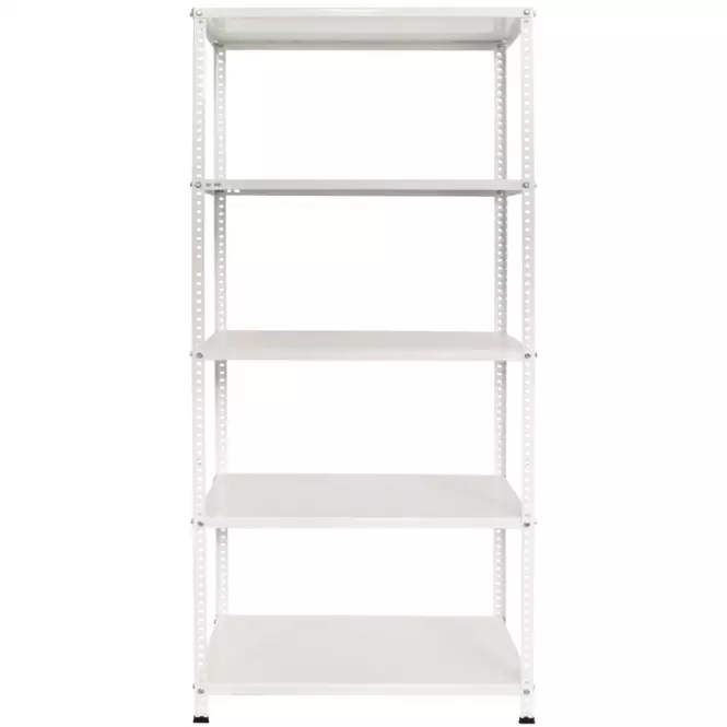Skladový kovový regál biela 170x75x30 cm – 5 políc/40 kg
