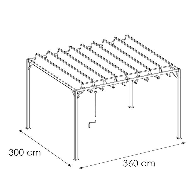 Zahradný pavilón / pergola YF-3866N 3x3.2m