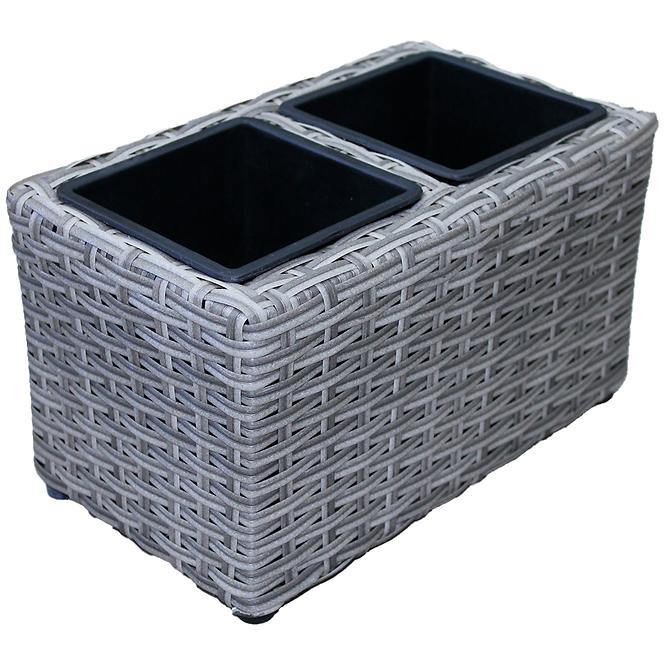 Prútený kvetináč 31x18x18h sivý