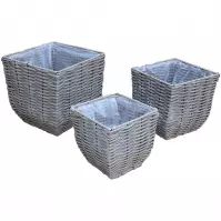 Kvetináč prútený štvorcový 34x35h sivý