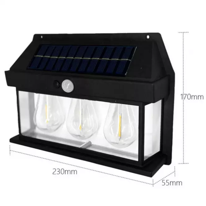 Nástenná lampa solárna snímač pohybu Pir Talin 3 46826 KD3