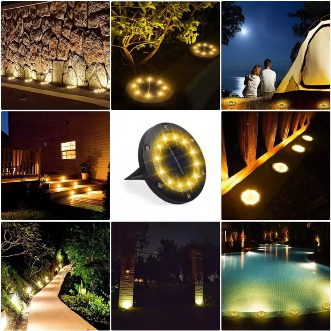Solárna lampa Sagita Dyski x4 46833