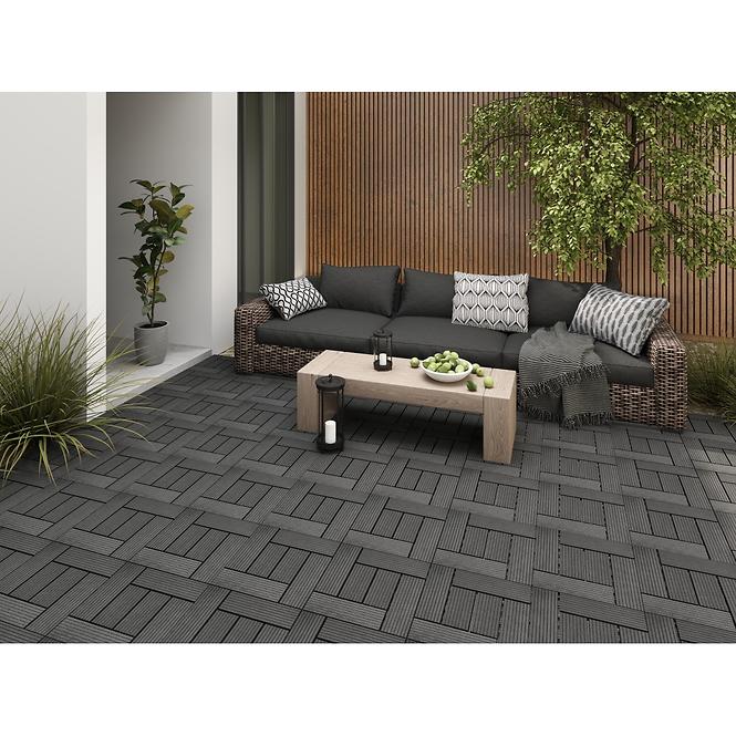 Terasova dlazdica WPC Antracit 300X300