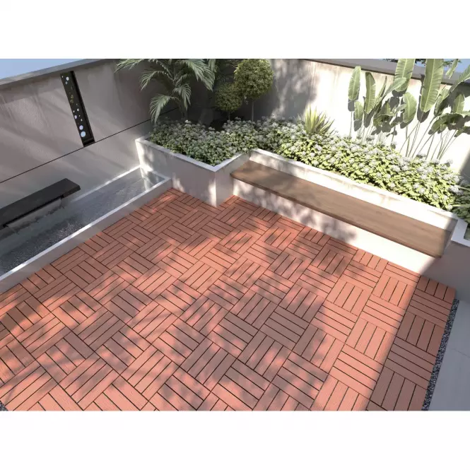 Terasova dlazdica drevena struktura Antracit 300X300