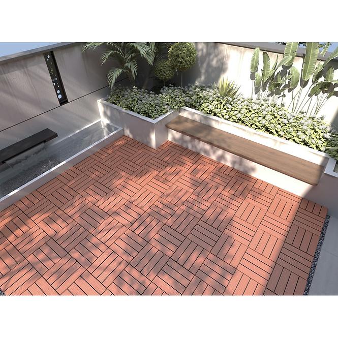 Terasova dlazdica drevena struktura Antracit 300X300