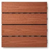 Terasová dlaždica WPC -  drevená štruktúra Teak 300x300 mm