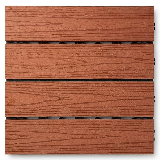 Terasová dlaždica WPC -  drevená štruktúra Teak 300x300 mm