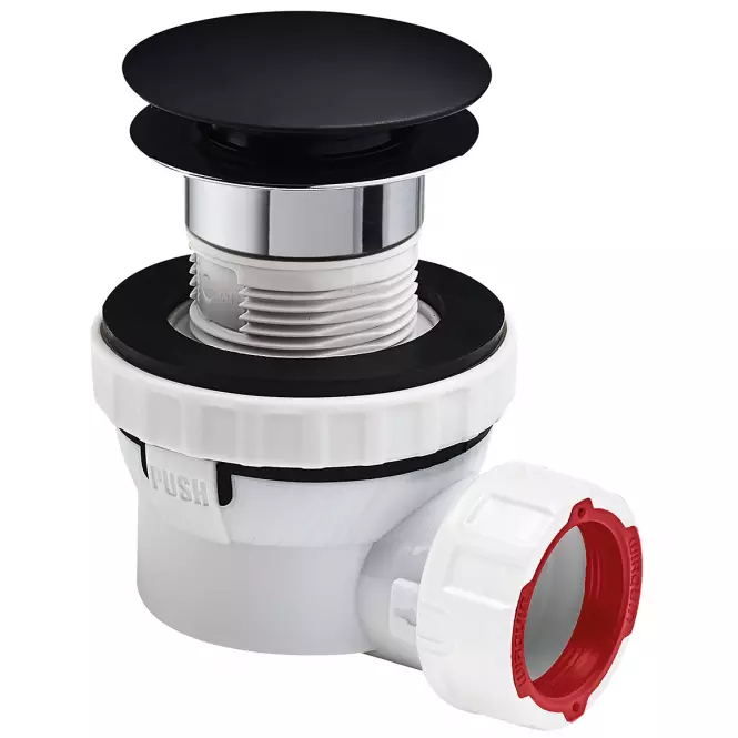 Umývadlový sifón Nano Quick-Clack mat čierny 30723978